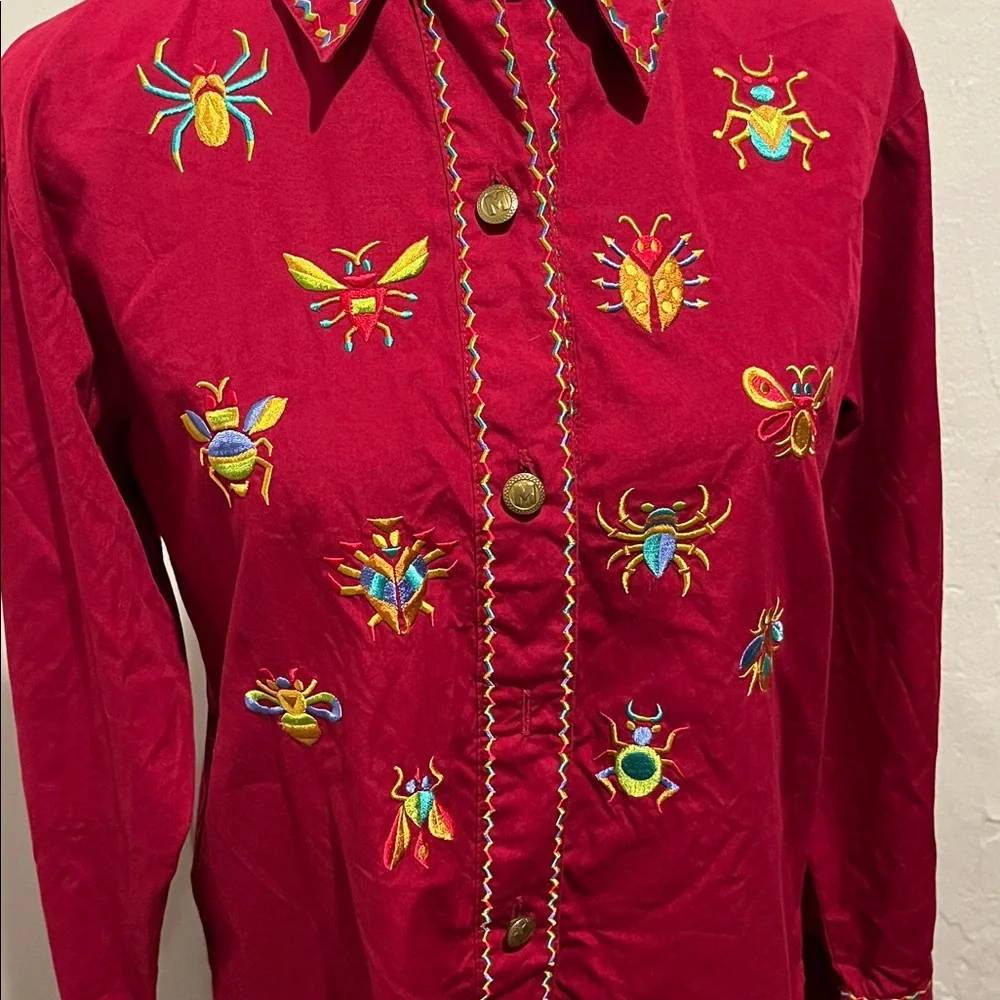 Bob Mackie Wearable Art embroidered shirt - Picture 6 of 12